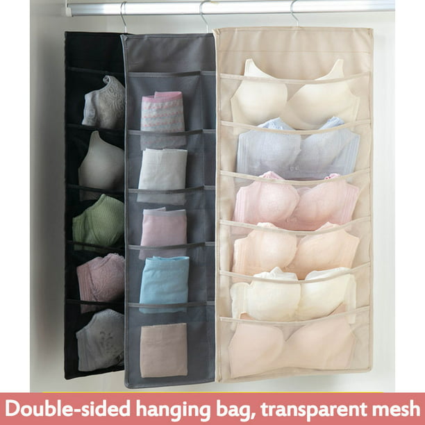KARSEEMEE STORE Type Double Travel Bra Underwear Socks Finishing Storage Bag Multifunctional Clothes Organizers Hanging Toiletry Bag Gray Storage Bags 